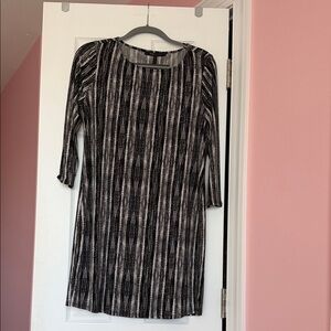 NEW BCBGMaxAzria Black and White Striped Midi Dress